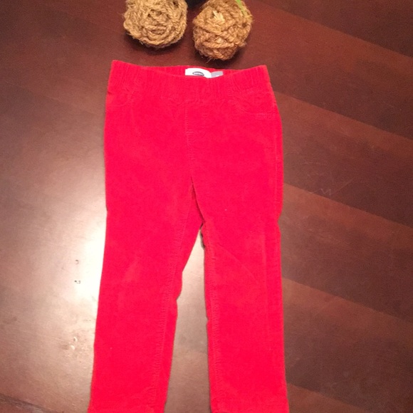 Suede red & white corduroy pants size 2T - Picture 2 of 5
